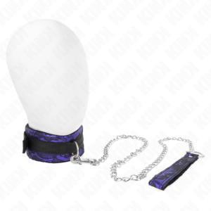 Kink Collar & Gag-Collana in velour corto con pizzo e cinturino 105 · Bondage & Manette