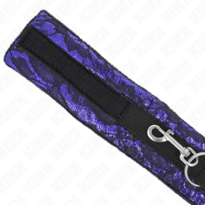 Kink Collar & Gag-Collana in velour corto con pizzo e cinturino 105 · Bondage & Manette (imaginea 2)