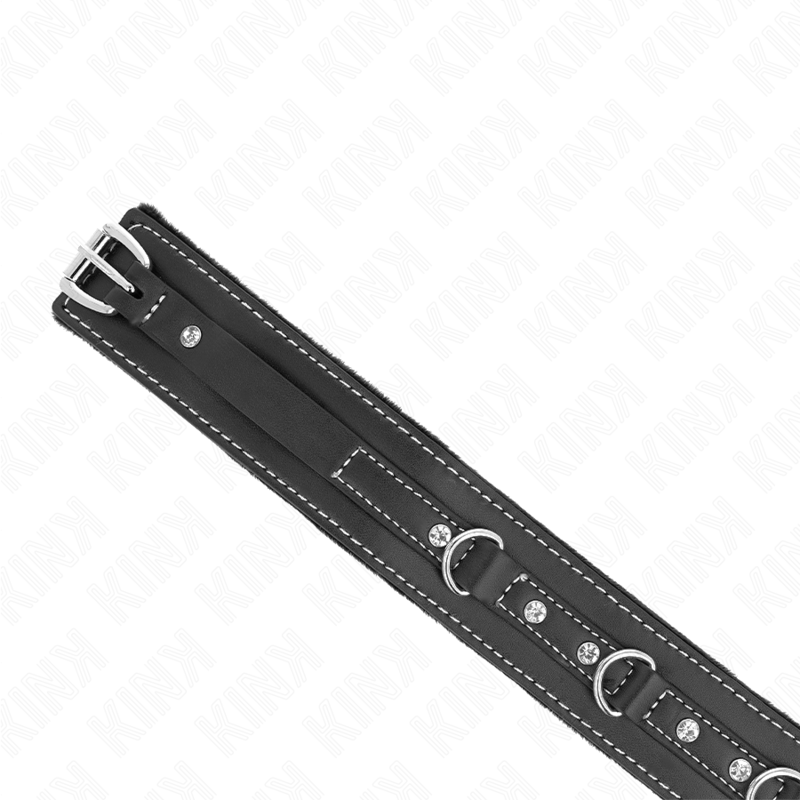 Kink Collar & Gag-Collana in PVC e Pelle con Cinturino 105 cm, Notte · Bondage & Manette (imaginea 4)