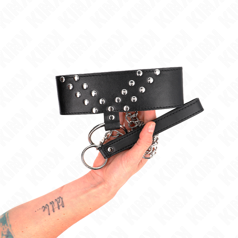 Kink Collar & Gag-Collana con Cintura 65 cm con Nit V Regolabile · Bondage & Manette (imaginea 4)