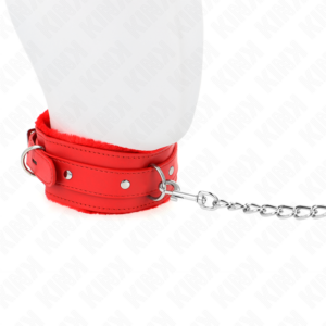 Kink Collar & Gag-Collare con Collare 65 cm con Restrizioni Rosso 36-42 · Bondage & Manette (imaginea 3)