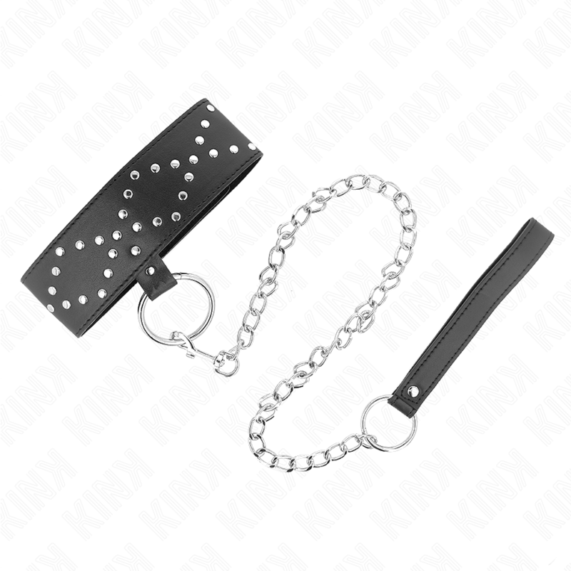 Kink Collar & Gag-Collana 65 cm con guinzaglio, bersagli argento Modello 3 2 Kink Collar & Gag-Collana 65 cm con guinzaglio, bersagli argento Modello 3 · Bondage & Manette (imaginea 2)
