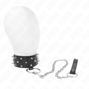 Kink Collar & Gag-Collana con guinzaglio 65 cm con rivetti argentati