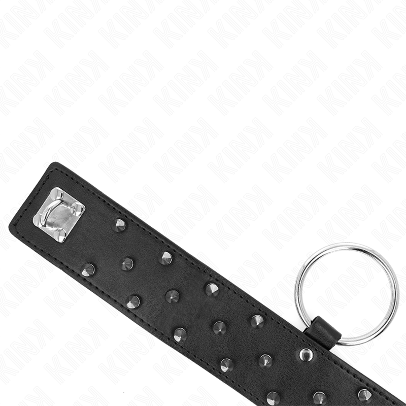 Kink Collar & Gag-Collana con guinzaglio 65 cm con rivetti argentati 3 Kink Collar & Gag-Collana con guinzaglio 65 cm con rivetti argentati · Bondage & Manette (imaginea 3)