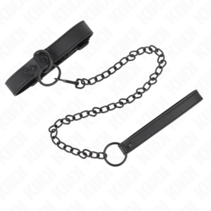 Kink Collar & Gag-Collana regolabile 37-54 cm con guinzaglio Nera 65 cm X · Bondage & Manette (imaginea 6)