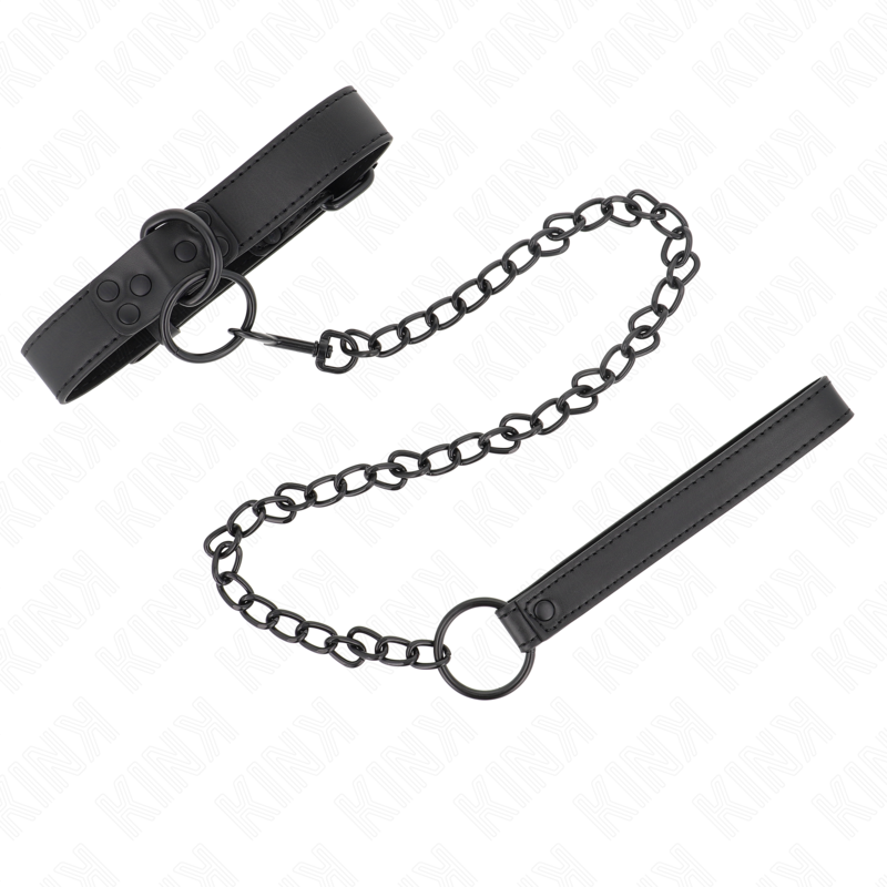 Kink Collar & Gag-Collana regolabile 37-54 cm con guinzaglio Nera 65 cm X · Bondage & Manette (imaginea 6)