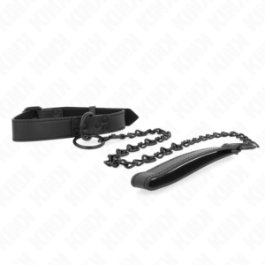 Kink Collar & Gag-Collana regolabile 37-54 cm con guinzaglio Nera 65 cm X · Bondage & Manette (imaginea 4)