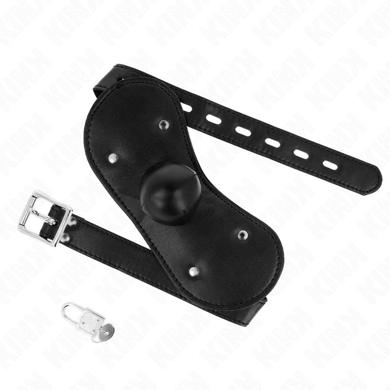 Kink Collar & Gag-Maschera a sfera e bocca con lucchetto regolabile · Bondage & Manette (immagine 2)