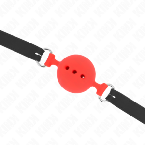 Kink Collar & Gag-Gag di Silicone Integrale 55 X 2 cm con Sfera 5-Rosso, Taglia L · Bondage & Manette (immagine 3)