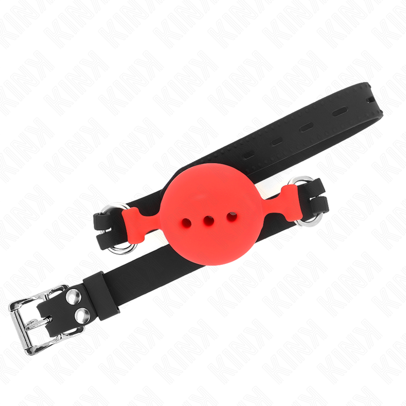 Kink Collar & Gag-Gag di Silicone Integrale 55 X 2 cm con Sfera 5-Rosso, Taglia L · Bondage & Manette (immagine 4)