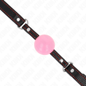 Kink Collar & Gag-Rose Gold Ball 4 cm Gag 60 X 2 cm-Silicone · Bondage & Manette (imaginea 4)