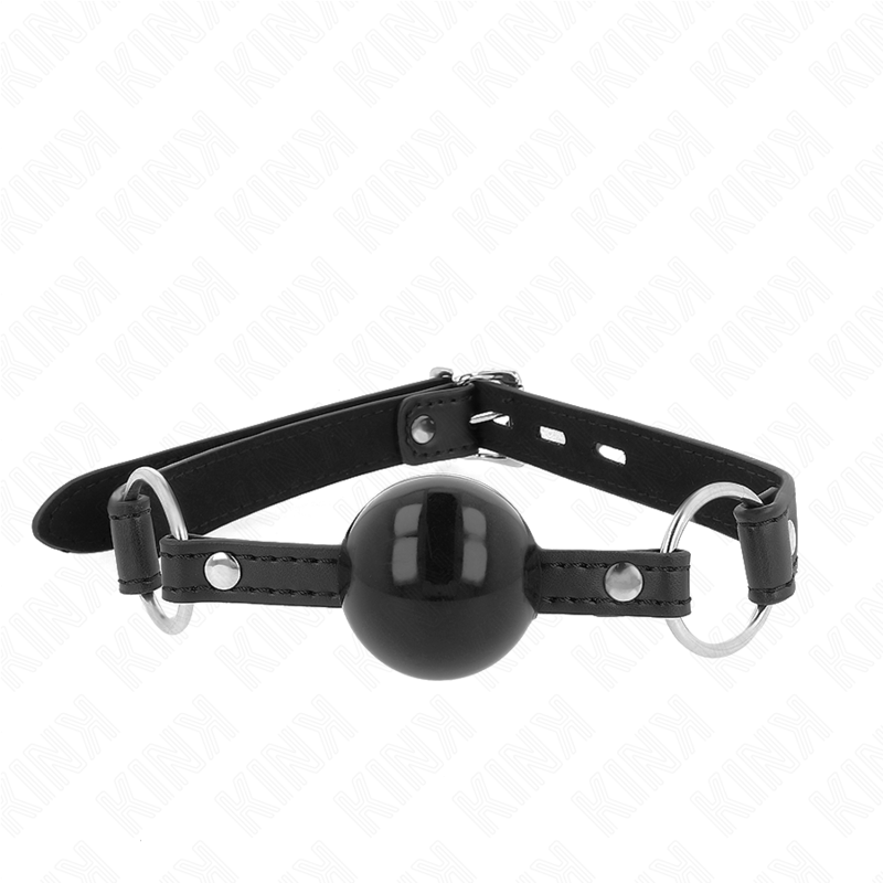 Kink Collar & Gag-Gag a sfera Tpe 4 cm con lucchetto Nero 60 X 2 cm