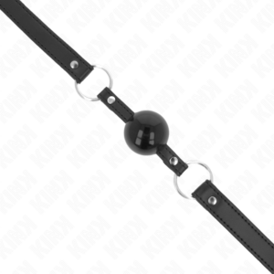 Kink Collar & Gag-Gag a sfera Tpe 4 cm con lucchetto Nero 60 X 2 cm · Bondage & Manette (imaginea 4)