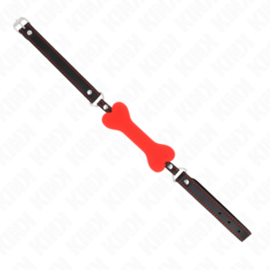 Kink Collar & Gag-Osso rosso 12 cm Gag 63 X 2 cm-Silicone · Bondage & Manette (imaginea 3)