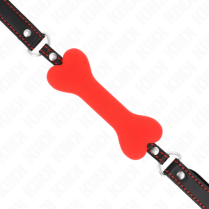 Kink Collar & Gag-Osso rosso 12 cm Gag 63 X 2 cm-Silicone · Bondage & Manette (imaginea 4)