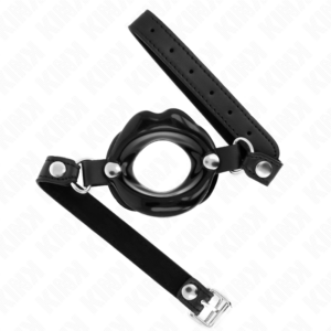 Kink Collar & Gag-Lip 8 cm Gag con imbracatura imitazione pelle