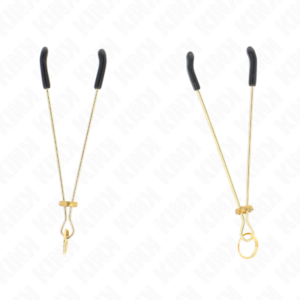 Kink Nipple Grip-Morsetti sottili per capezzoli dorati, 7 cm-Metal · Accessori BDSM (imaginea 2)