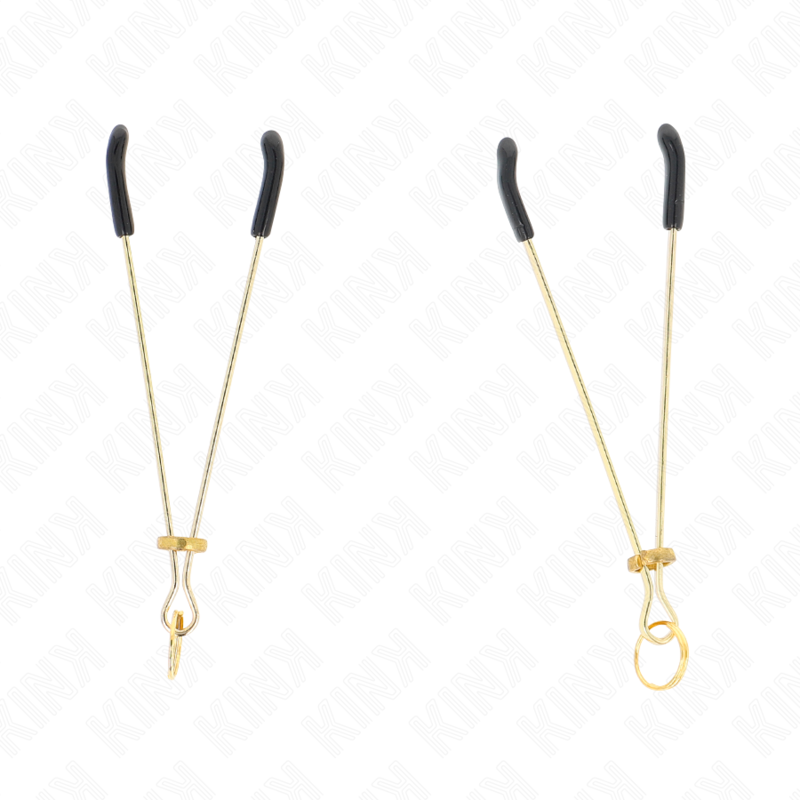 Kink Nipple Grip-Morsetti sottili per capezzoli dorati, 7 cm-Metal 2 Kink Nipple Grip-Morsetti sottili per capezzoli dorati, 7 cm-Metal · Accessori BDSM (imaginea 2)