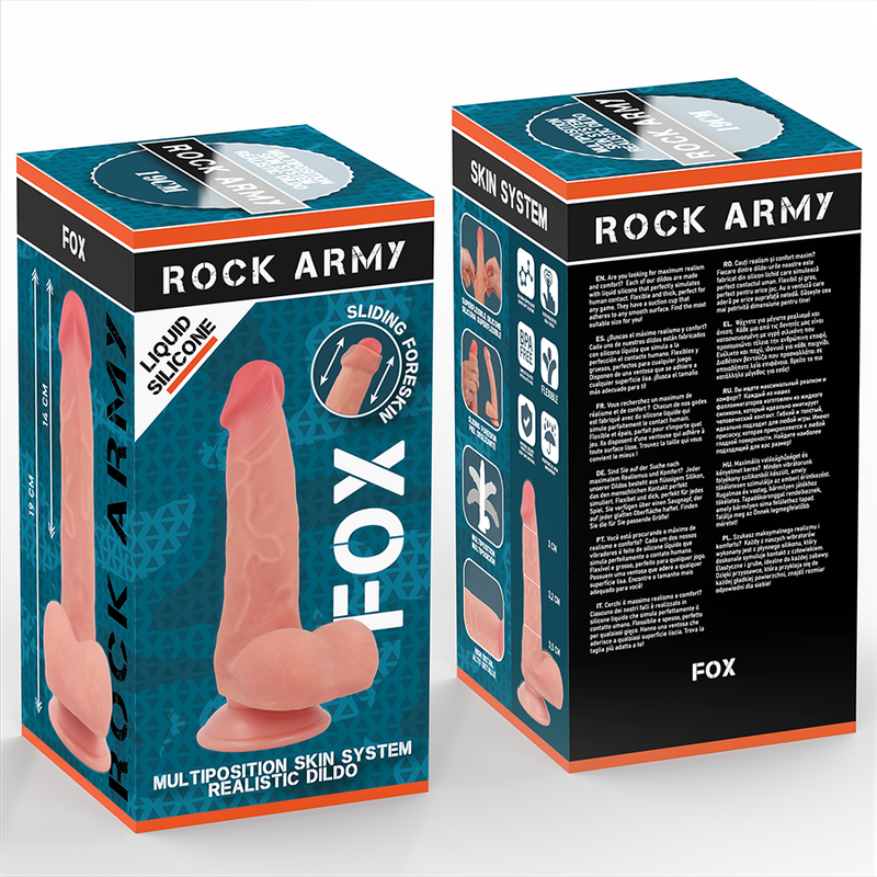 Rock Army-Liquido Silicone Fox 19 cm -o- 3.2 cm-Waterproof, Ventosa · Dildo & Stimolatori (imaginea 8)