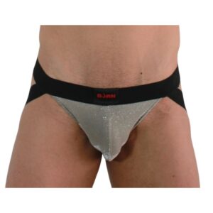 Burn-001 Jock Shiny Beige/Nero · Intimo uomo (imaginea 2)