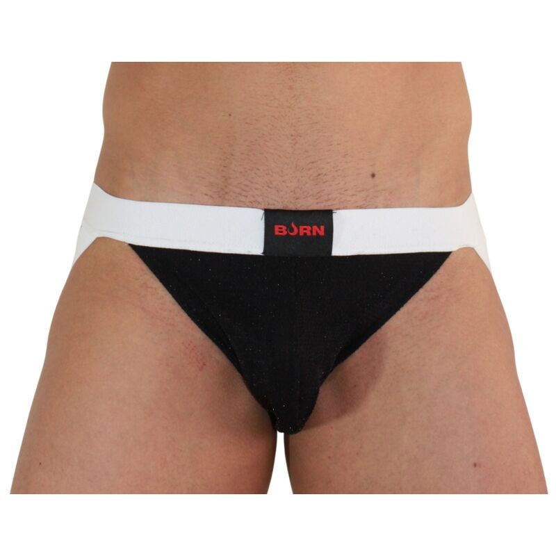Burn-004 Jock Lucido Nero/Bianco · Intimo uomo (immagine 2)
