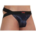 Burn-006 Jockstrap Shiny Blu/Nero · Intimo uomo
