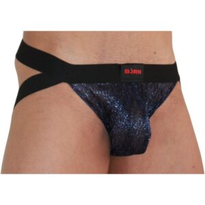 Burn-006 Jockstrap Shiny Blu/Nero