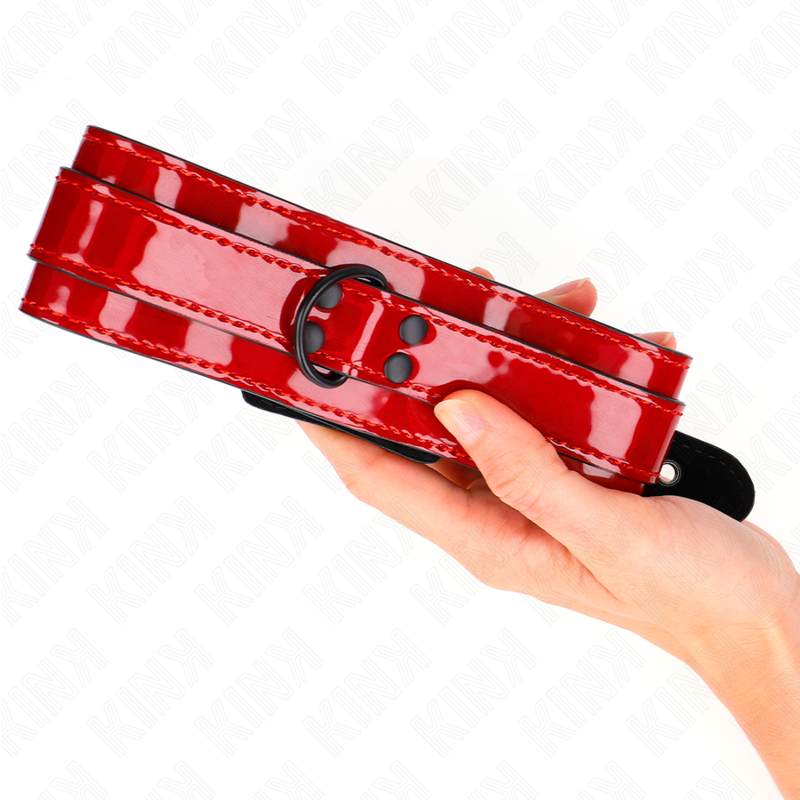 Kink Collar & Gag-Collana regolabile Rosso Vino 37.5-49.5 cm X 5 cm · Bondage & Manette (immagine 2)
