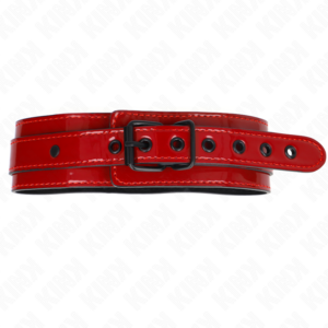 Kink Collar & Gag-Collana regolabile Rosso Vino 37.5-49.5 cm X 5 cm · Bondage & Manette (immagine 4)