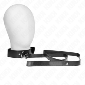 Kink Collar & Gag-Collana con Cintura 116 cm, Cinturino Nera · Bondage & Manette