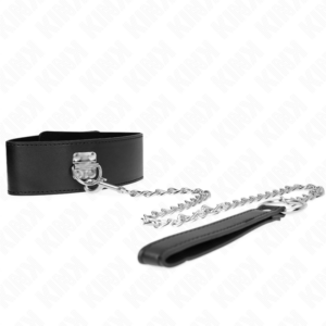 Kink Collar & Gag-Collana con Imbracatura 65 cm, Zip Largo Nera · Bondage & Manette (imaginea 2)