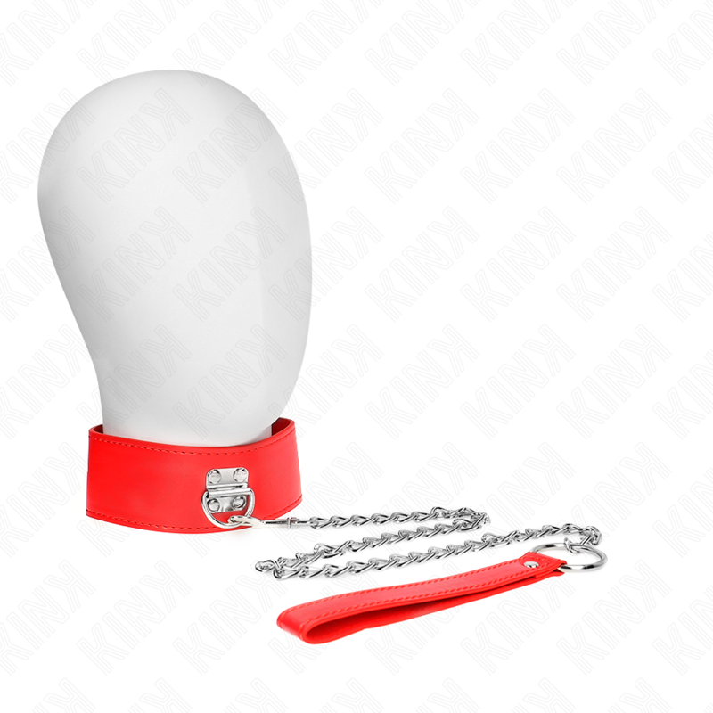 Kink Collar & Gag-Collana con Cinturino 65 cm con Cinturino Largo Rossa