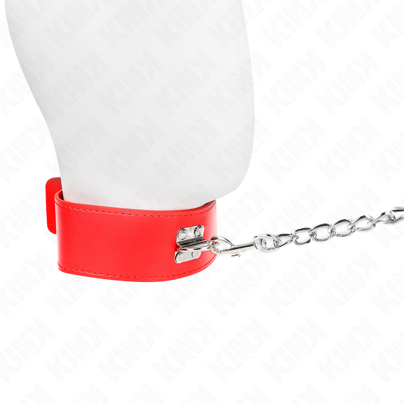 Kink Collar & Gag-Collana con Cinturino 65 cm con Cinturino Largo Rossa · Bondage & Manette (imaginea 5)