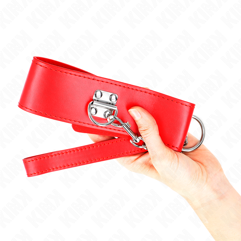 Kink Collar & Gag-Collana con Cinturino 65 cm con Cinturino Largo Rossa · Bondage & Manette (imaginea 4)
