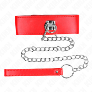Kink Collar & Gag-Collana con Cinturino 65 cm con Cinturino Largo Rossa · Bondage & Manette (imaginea 2)