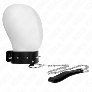Kink Collar & Gag-Collana 65 cm con guinzaglio argento modello · Bondage & Manette