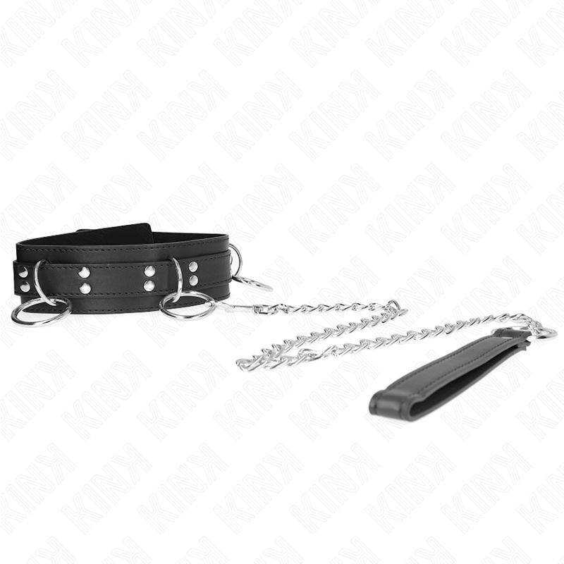 Kink Collar & Gag-Collana Slavery 3 Anelli con Imbracatura 80 cm 53 X 5 2 Kink Collar & Gag-Collana Slavery 3 Anelli con Imbracatura 80 cm 53 X 5 · Bondage & Manette (immagine 2)