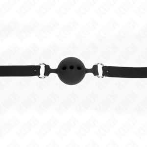 Kink Collar & Gag-Gag di Silicone Integrale 55 X 2 cm con Sfera 5-Nero, Taglia L · Bondage & Manette (imaginea 4)