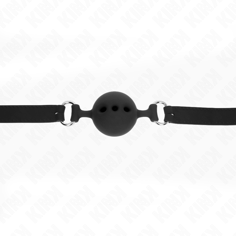 Kink Collar & Gag-Gag di Silicone Integrale 55 X 2 cm con Sfera 5-Nero, Taglia L · Bondage & Manette (imaginea 4)