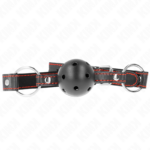 Kink Collar & Gag-Gag Sferico Duro Vuoto Nero Modello 2 65 X 2.5 cm · Bondage & Manette