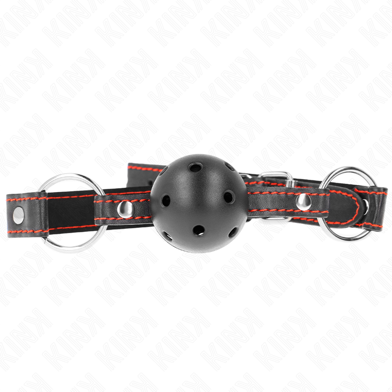 Kink Collar & Gag-Gag Sferico Duro Vuoto Nero Modello 2 65 X 2.5 cm