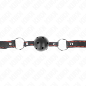 Kink Collar & Gag-Gag Sferico Duro Vuoto Nero Modello 2 65 X 2.5 cm · Bondage & Manette (imaginea 4)
