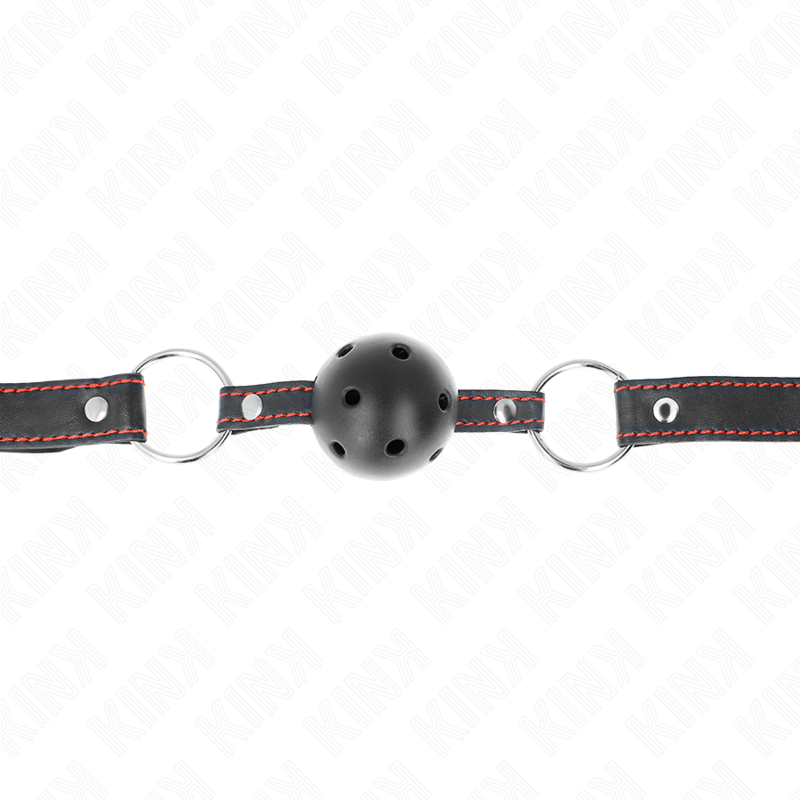 Kink Collar & Gag-Gag Sferico Duro Vuoto Nero Modello 2 65 X 2.5 cm · Bondage & Manette (imaginea 4)