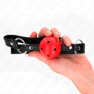 Kink Collar & Gag-Gag a Sfera Solida Rossa 4.5 cm Modello 1 63.5 X · Bondage & Manette (imaginea 3)