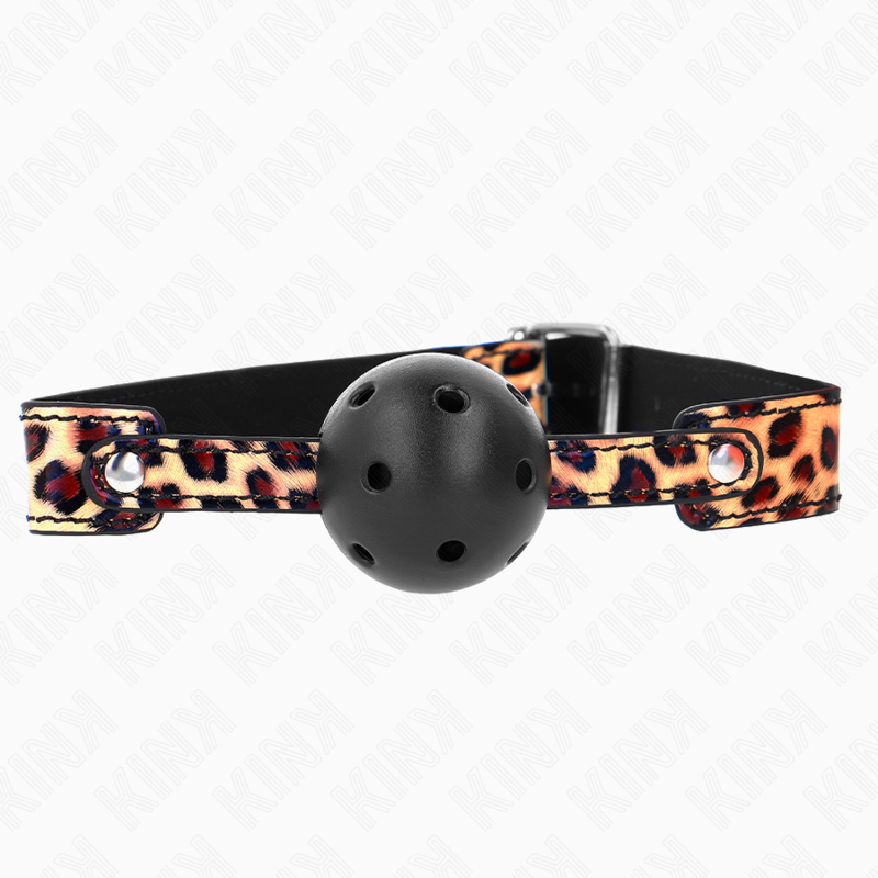 Kink Collar & Gag-Leopard Breathable Ball 4.5 cm Gag 65 X 2.5 cm 2 Kink Collar & Gag-Leopard Breathable Ball 4.5 cm Gag 65 X 2.5 cm · Bondage & Manette (imaginea 2)