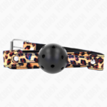 Kink Collar & Gag-Leopard Breathable Ball 4.5 cm Gag 65 X 2.5 cm · Bondage & Manette