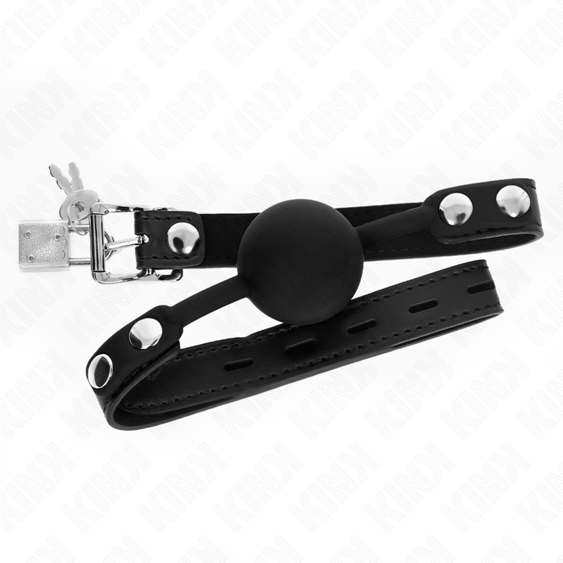 Kink Collar & Gag-Modello 1 Palla in Silicone 4 cm Gag con lucchetto 60 · Bondage & Manette (imaginea 4)