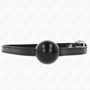 Kink Collar & Gag-Gag con Sfera Solida Nera 4 cm, Cintura 65 X 1.5 cm