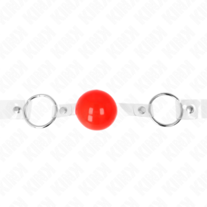 Kink Collar & Gag-Sfera in PVC Trasparente Rossa 4 cm, Gag regolabile · Bondage & Manette (immagine 4)
