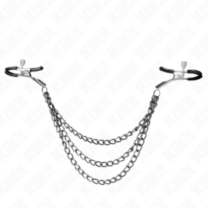 Kink Nipple Grip-Morsetti per capezzoli a 3 catene nere 6 Kink Nipple Grip-Morsetti per capezzoli a 3 catene nere · Accessori BDSM (imaginea 2)